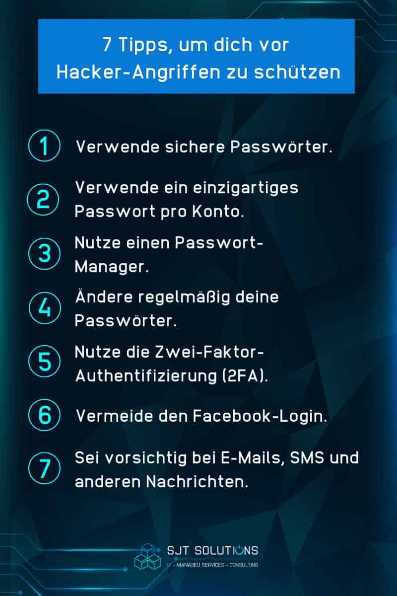 7 Tipps, um deine Online-Konten besser vor Hackerangriffen zu schützen