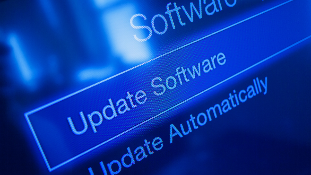 Auf einem Bildschirm ist unter dem Stichwort Software die Auswahl "Update Software" und "Update Automatically" zu sehen. Ersteres ist ausgewählt. 