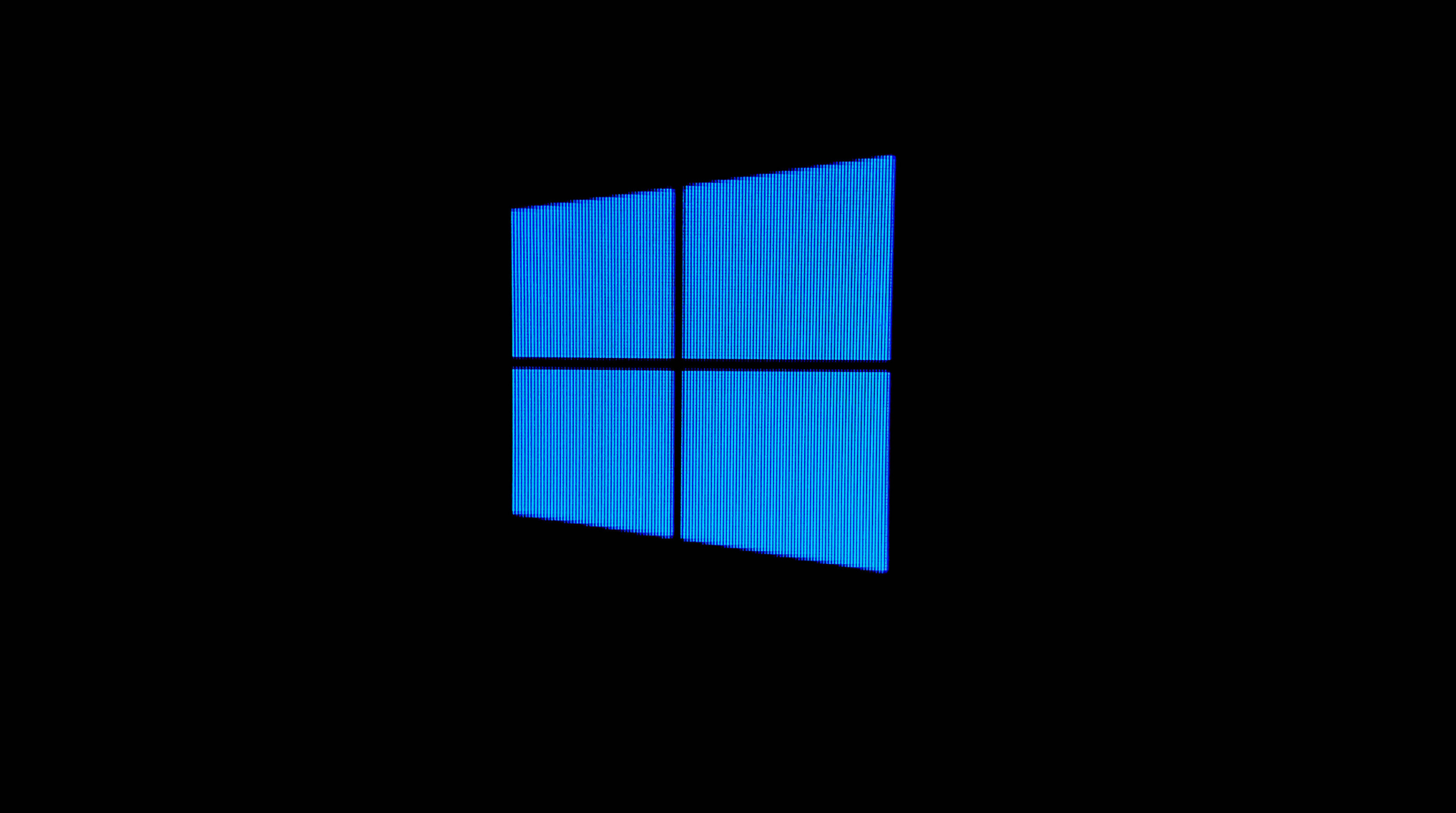 Windows-Symbol in blau auf schwarzem Hintergrund